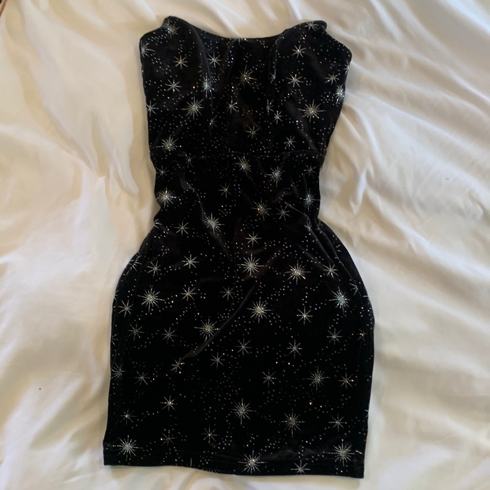 Super down a sparkly club dress